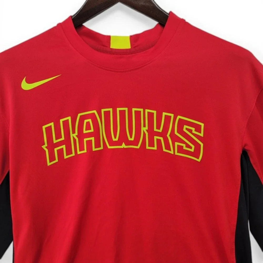 Nike Dri Fit‎ Atlanta Hawks Shirt Mens Medium Red NBA Warm Up Athletic